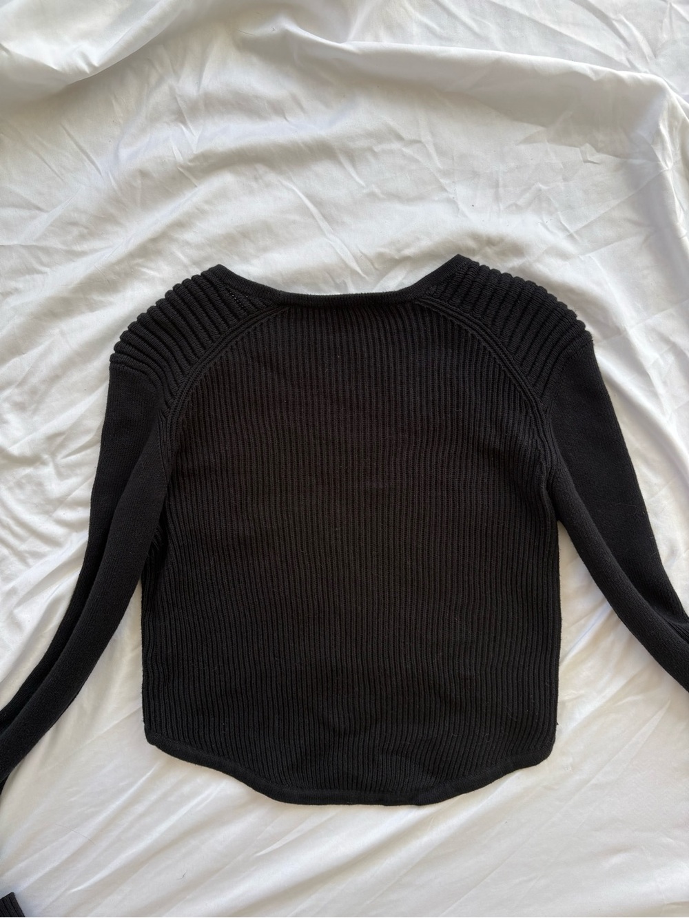 Cabi Black Ribbed Knit Sweater | Size S - Picture 4 of 4